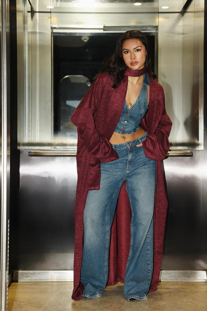 Warm Burgundy Winter Wrap