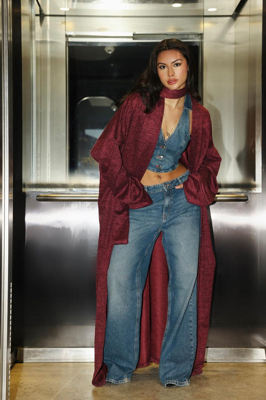 Warm Burgundy Winter Wrap